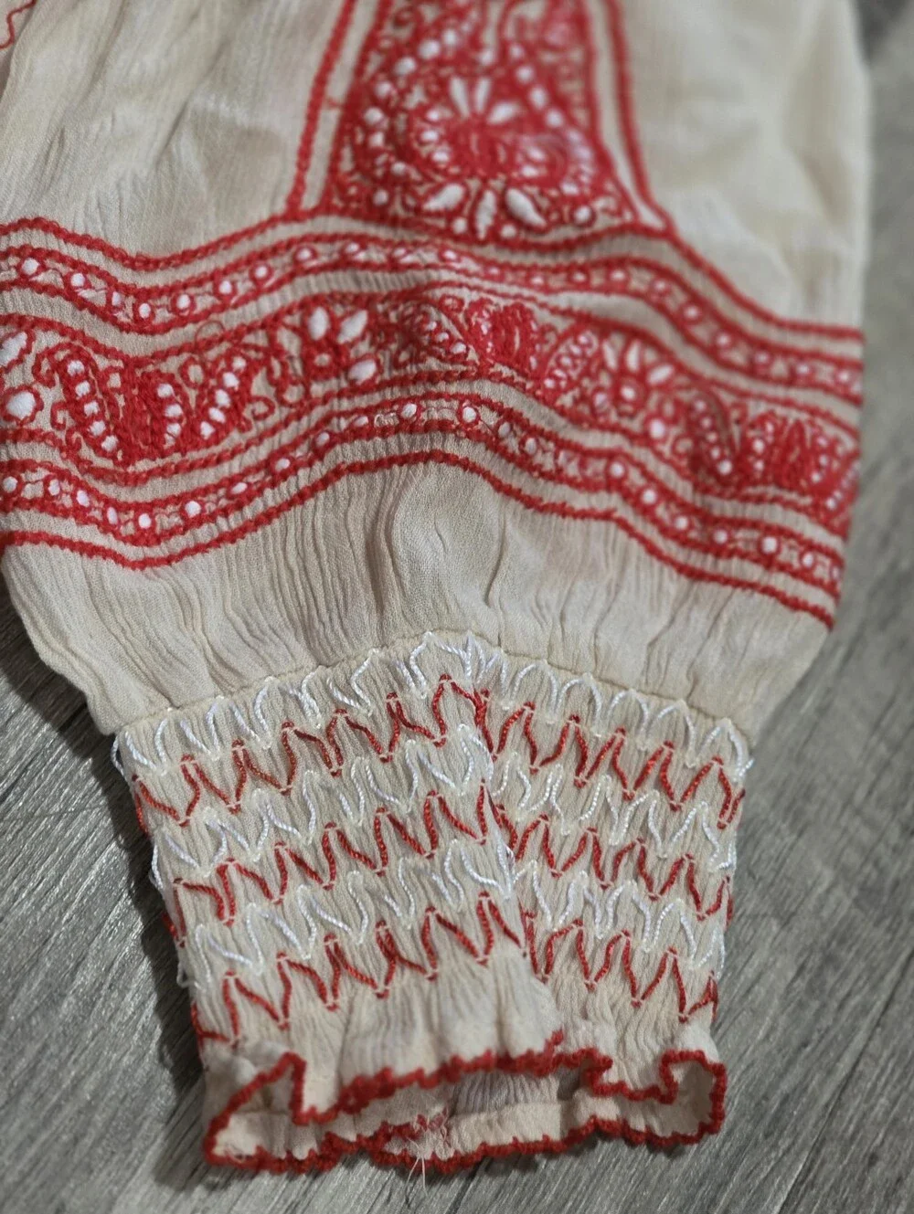 Nwt FREE PEOPLE Boho Embroidered Cream Tunic Top DRESS gypsy 90s Y2K Lagen - Picture 7 of 11